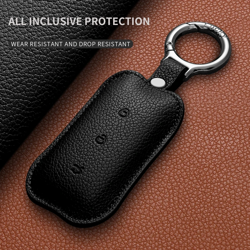 حافظة مفاتيح السيارة الجلدية عن بعد لجيلي جالاكسي L7 2023 L6 ماكس 1.5T Plus AIR PRO من جلد الغزال مفتاح السيارة فوب قذيفة المفاتيح الملحقات