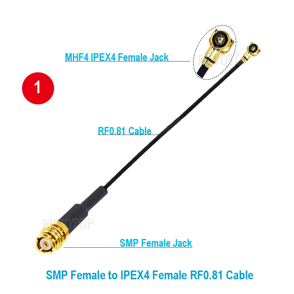 10PCS/LOT SMP to IPX Jumper SMP Female / Male to MHF4 Female Jack RF0.81 Cable RF Coaxial Pigtail Antenna Extension