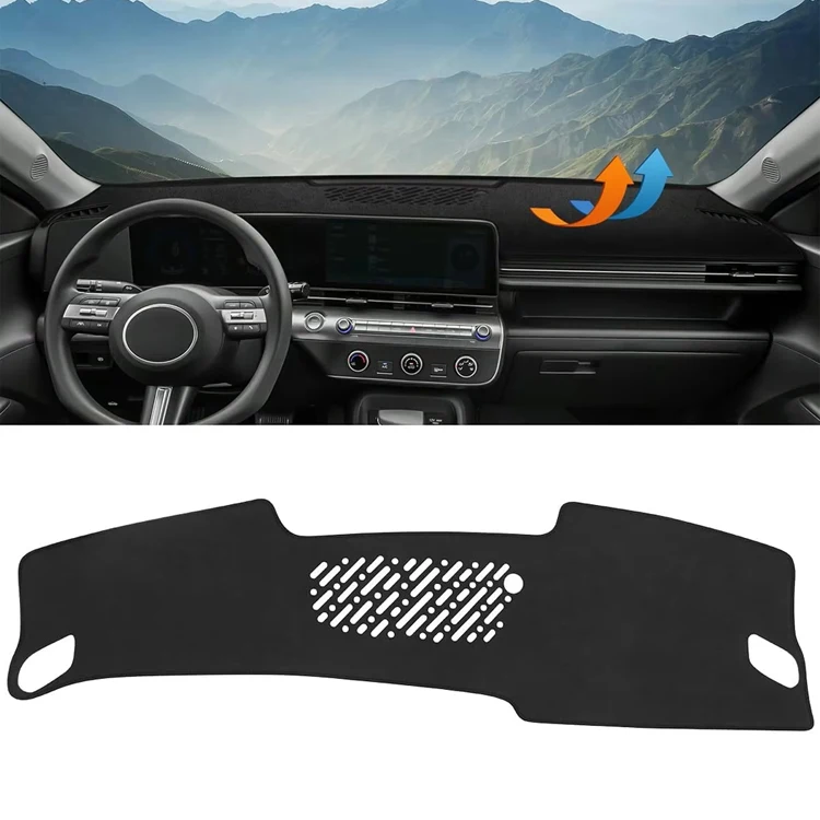 Armaturenbrett-Abdeckmatte für Hyundai Kona 2024-2026 Sonnenschutz Anti-UV Armaturenbrett-Matten Rutschfeste Matten Innenraumzubehör. – Detail 2