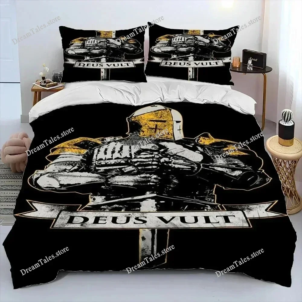 Cavalier Knight Templar Crusaders Comforter Bedding Set,Duvet Cover Bed Set Quilt Cover Pillowcase,king Queen Size Bedding Set