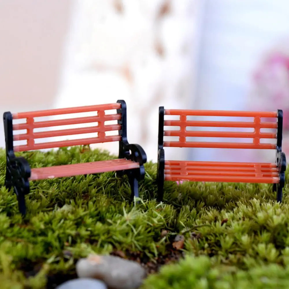 10Pcs Model Park Bench Mini Garden Ornament Miniature Park Bench Craft DIY Figurines Landscape Bench Model Garden Decor Crafts