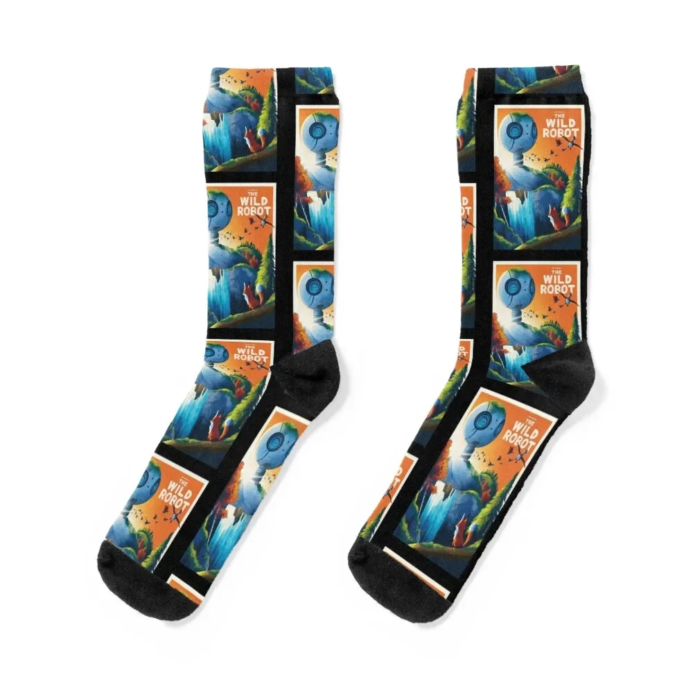 

The Wild Robot Vintage Poster Socks funny gift designer Men's Socks Luxury Women's