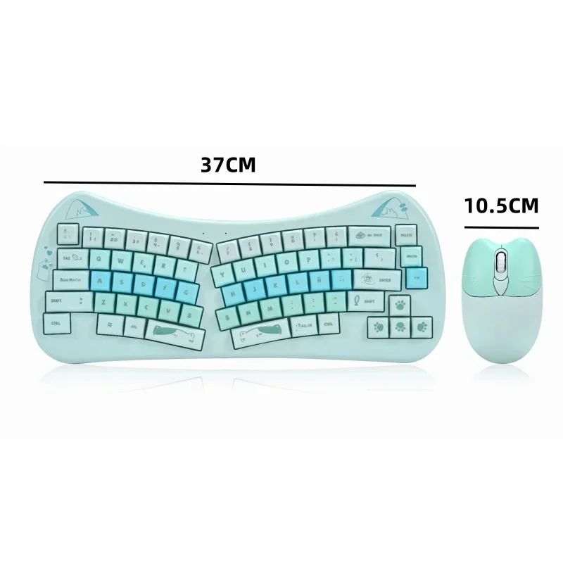 68 key Cat Ear  Mechanical Keyboard Kit Acrylic Stacking  Custom Colorful Cute Girl Wireless Office Gaming Keyboard Mouse