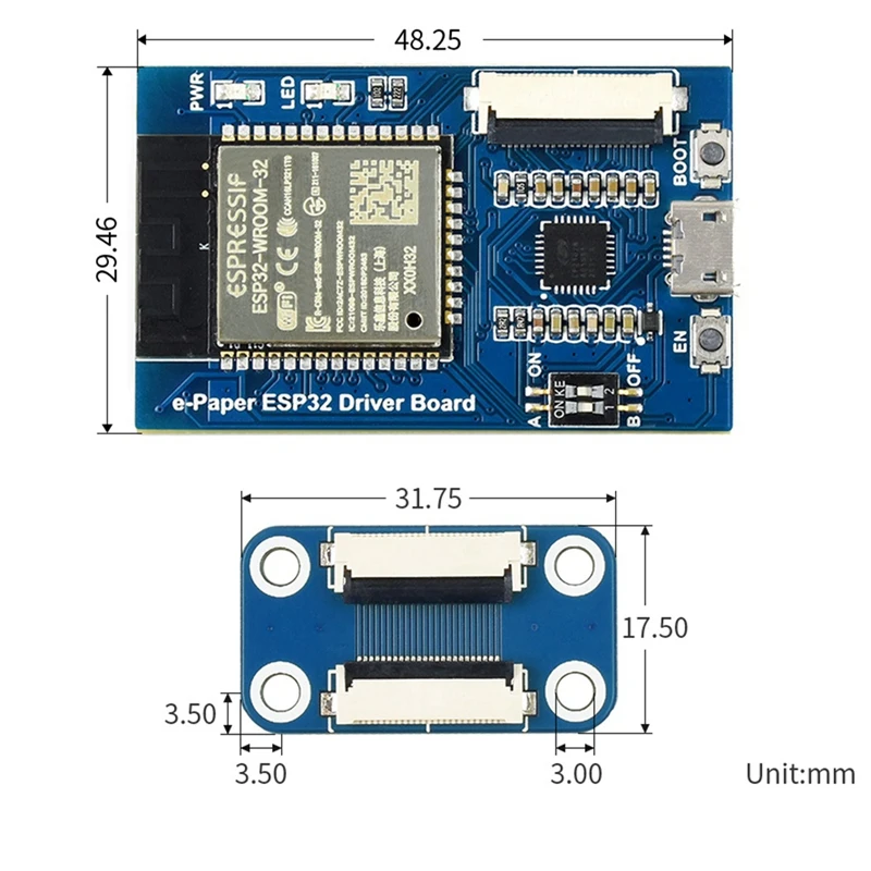 Scheda Driver universale E-Paper ESP32 per Waveshare SPI E-Paper pannelli grezzi Wifi/Bluetooth Wireless E-Paper ESP32 scheda Driver