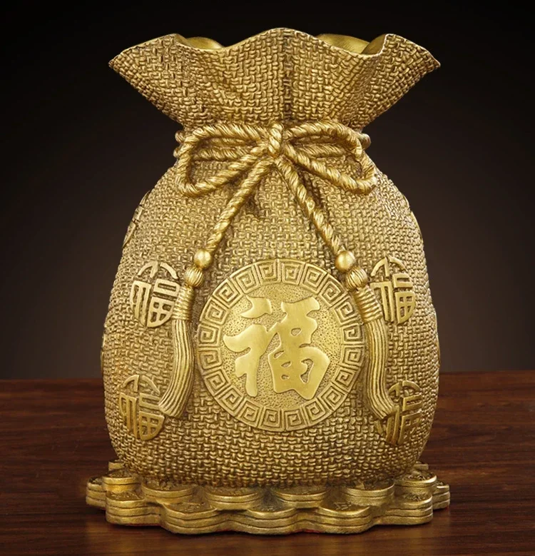 

Copper coin storage jar can be used to store coins, money bags, lucky bags, home, foyer ornaments, and decorations