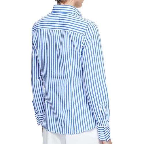 Imagen 2 del producto CHCH, nuevas camisas para mujer, blusa con diseño de cintura delgada, blusas femeninas con bordado Vintage, camisas de oficina a rayas a la moda 2024