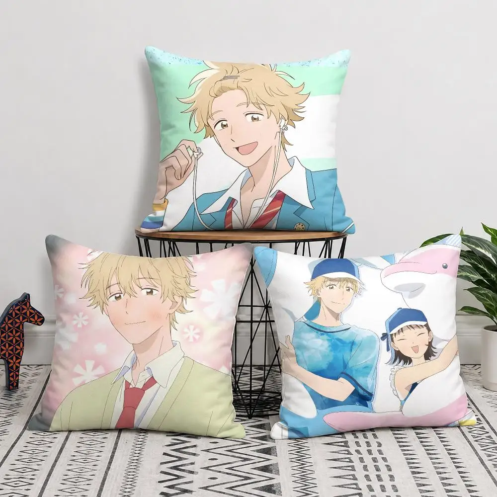 Skip And Loafer Anime Cushion Cover Silky Short Plush Invisible Zipper Dustproof Sofa Pillow Case For Home Decor