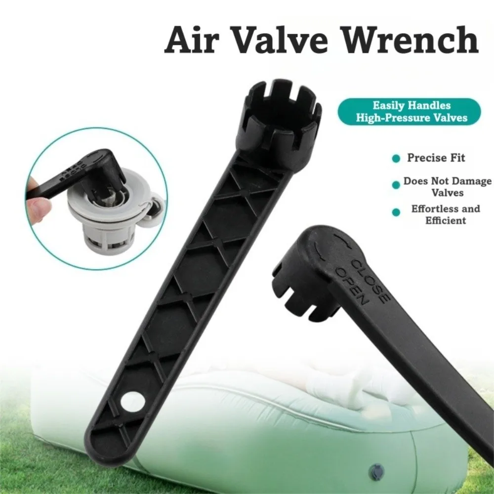 6/8 Groove Air Valve Wrench High Strength Leakproof Inflatable Boat Valve Wrench Black Color Hand Tool Wrench