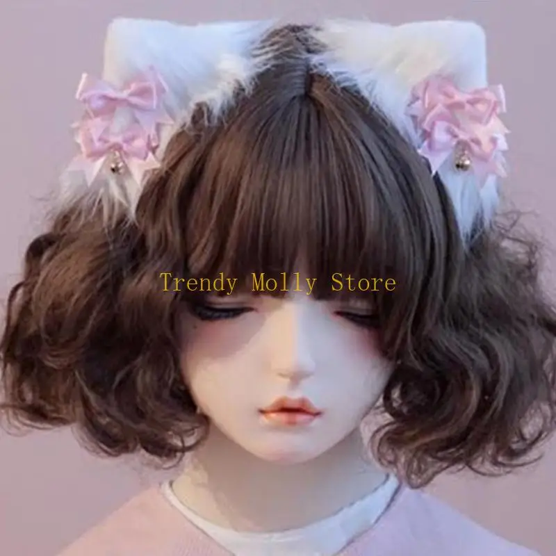 

N5KB CATS WARSE BOWTIE HAIR CLIP Plush Hairpins Halloween Party Women Decoration