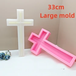 8-33cm Large Jesus Cross Candle Silicone Mold Jesus Epoxy Resin Silicone Mold Church Decor Cross Concrete Cement Gypsum Mold