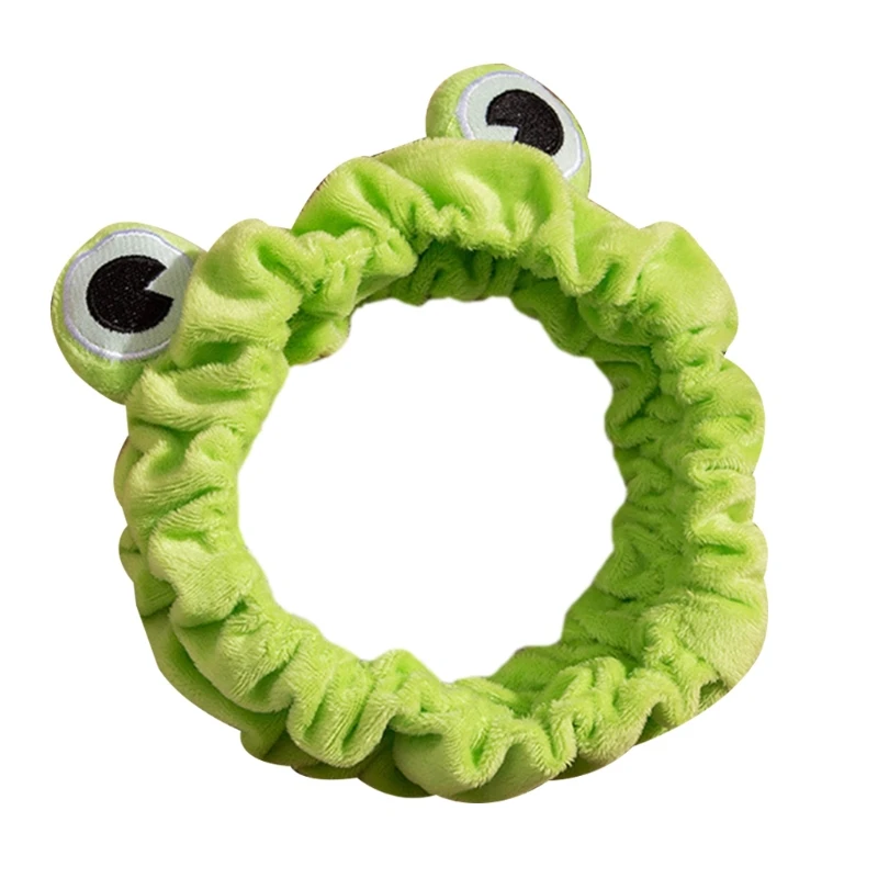 Wash Face Makeup Headband Cute for FROG Eyes Elastic Hair Hoop Plush Wrapped Ban