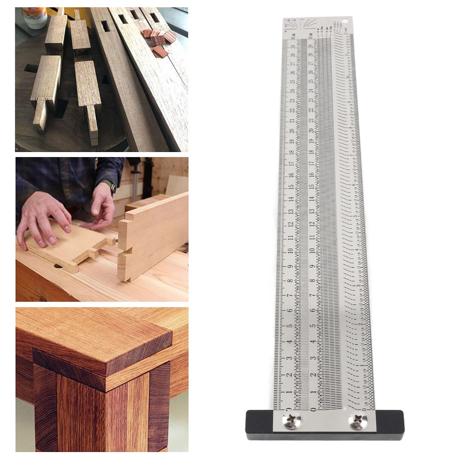 초정밀 마킹 눈금자 스테인레스 스틸 목공 스크라이빙 눈금자 게이지 도구 목공 마킹 라인 눈금자