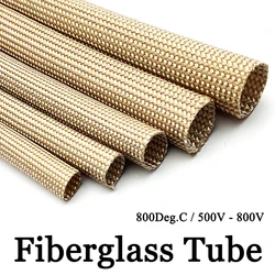 Tubo in fibra di vetro 1 ~ 30mm Manicotto per cavo HTG Fibra chimica morbida Filo di vetro Fibra intrecciata senza alcali Isolamento contro elettrico