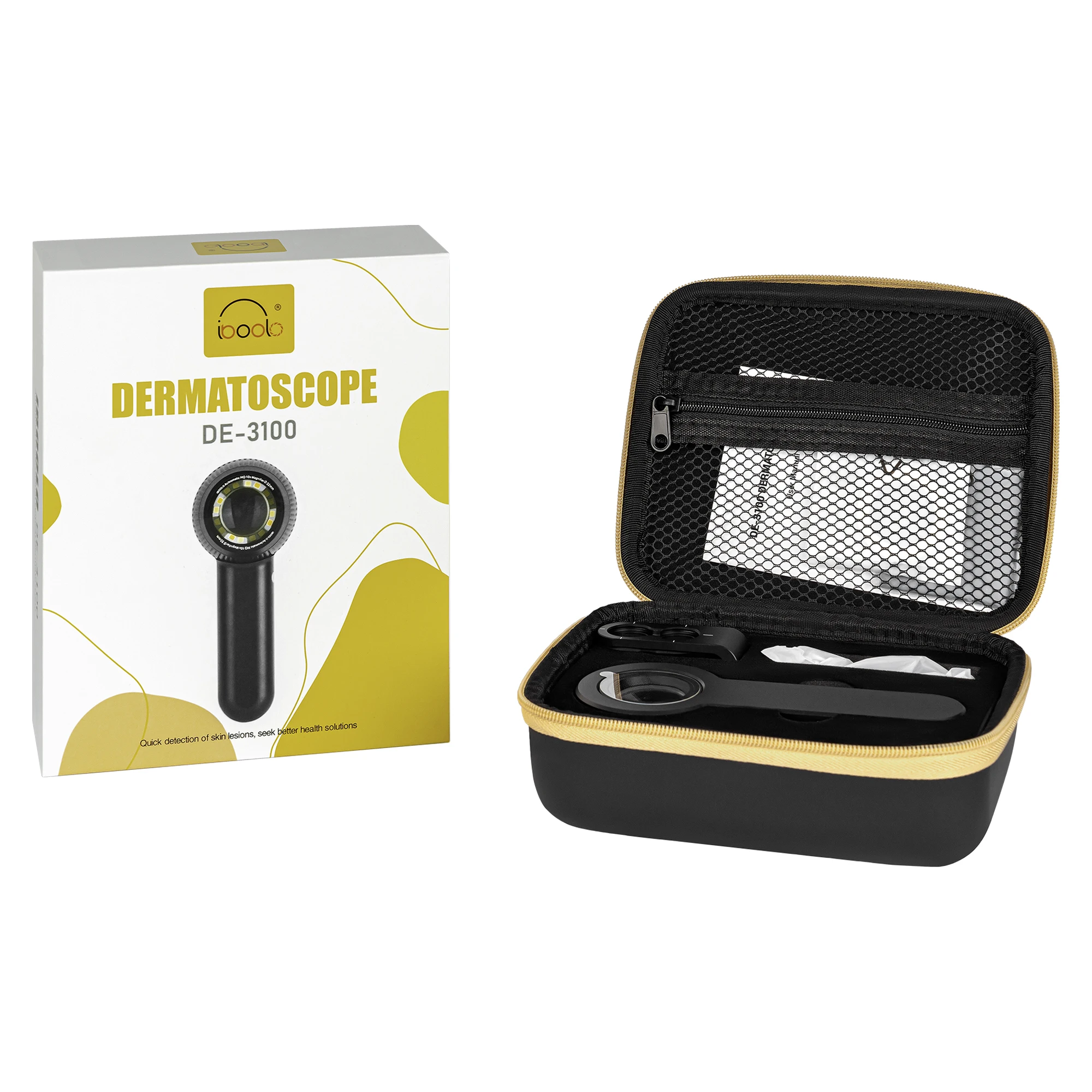 IBOOLO DE-3100 Advanced Professional Polarized And Non-Polarized Handscope 10x Dermoscope Dermatoscope