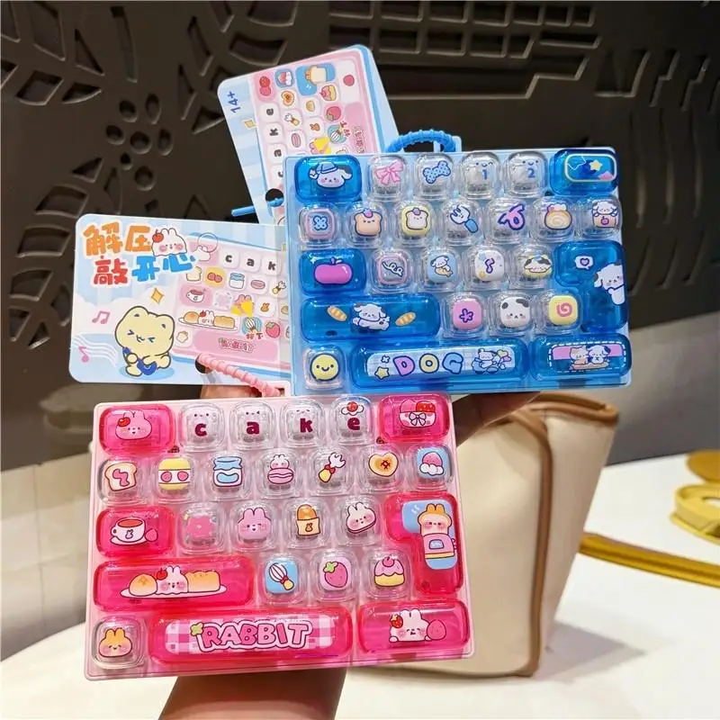Creative Cute 26-key Keyboard Keychain 1Pcs Transparent Pendant Trendy Bag Ornament for Couple Daily Wear Gift