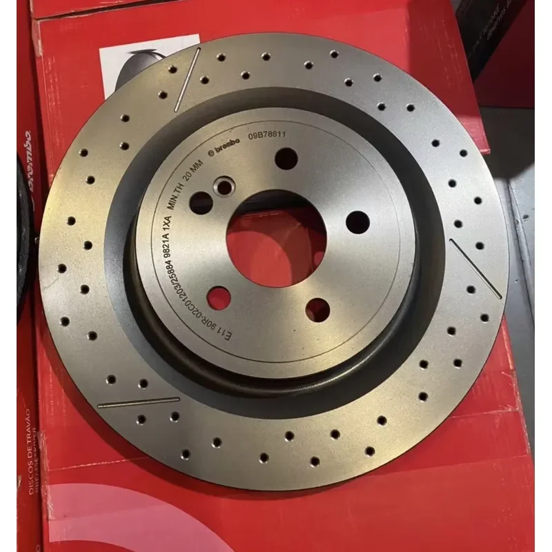 for High Carbon Alloy Brake Discs 43512-25060 43512-25061 Perforated and Lined Brake Rotors with Excellent Heat Dissipation