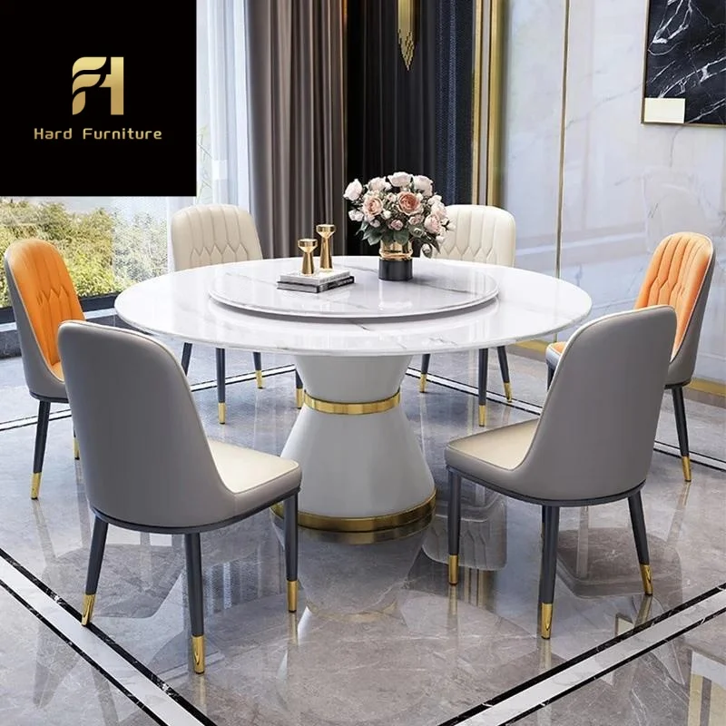 

Elegant 8-Seater White Marble Dining Table Set Luxury Natural Stone Dining Room Furniture for Hotels and Villas