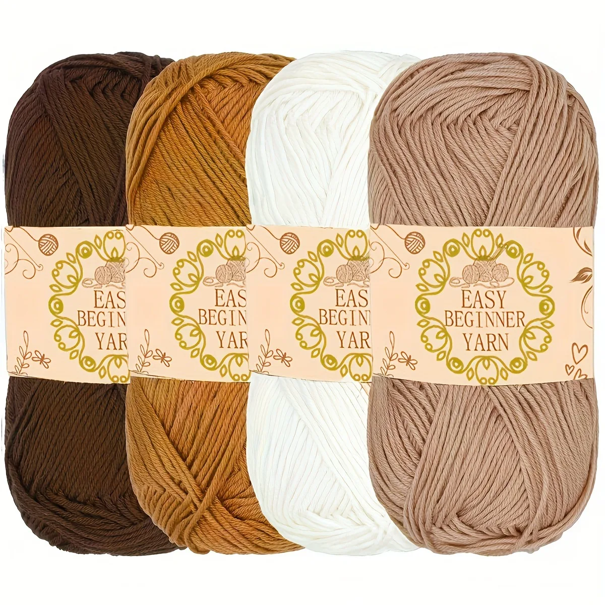 4 Rolls Easy Beginner Milk Cotton Yarn Neutral Soft Knitting Thread DIY Amigurumi Doll Sweater Blanket Handmade Crochet Yarn