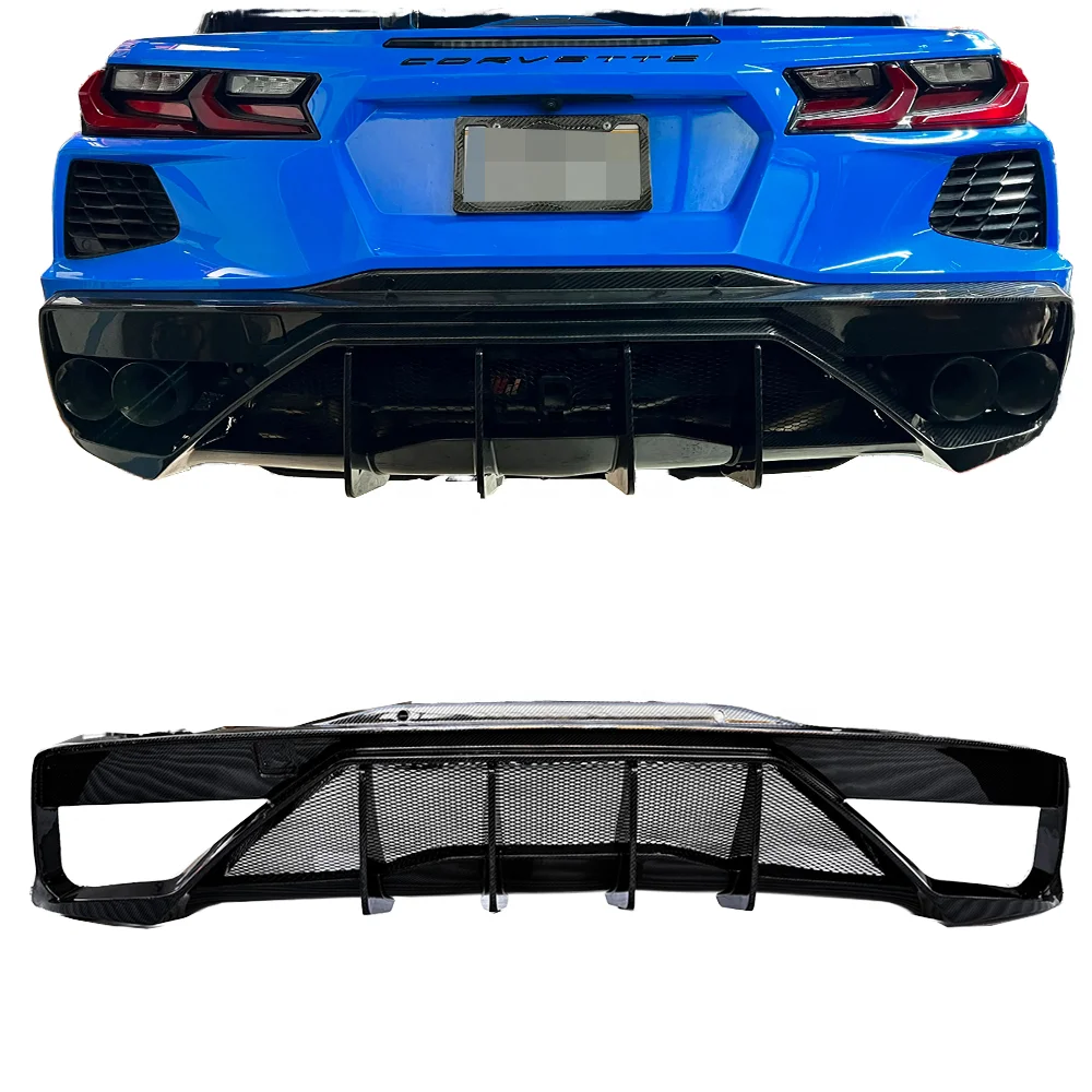 

PM Design High Quality Dry Carbon Fiber Rear Bumper Lip For 2019+ Chevrolet Corvette C8 Rear Diffuser Upgrade