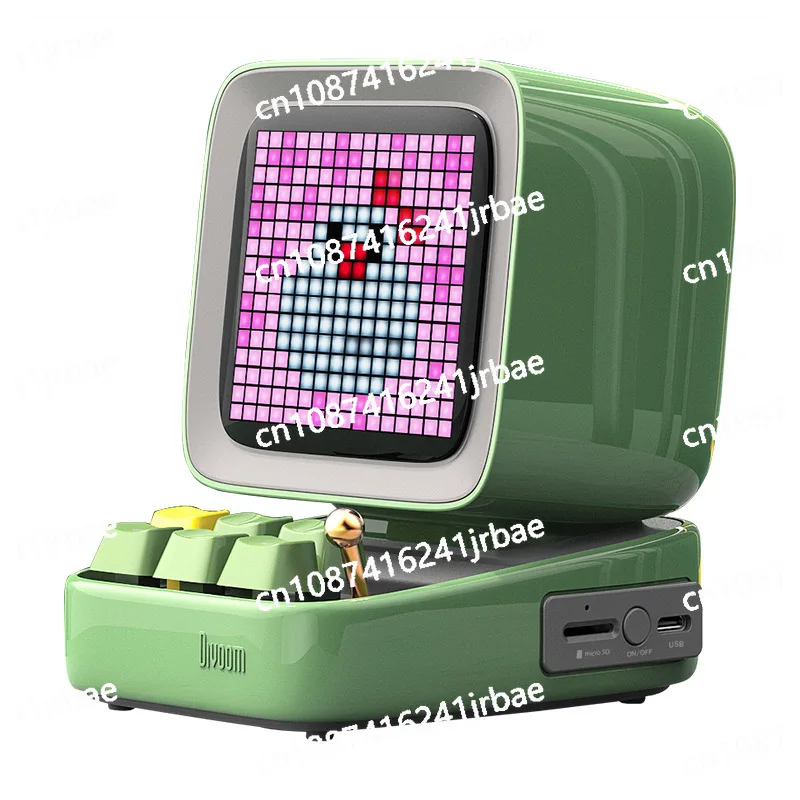 Retro Pixel Art Bluetooth Portable Speaker Alarm Clock DIY LED Display Board, Cute Gift Home Light