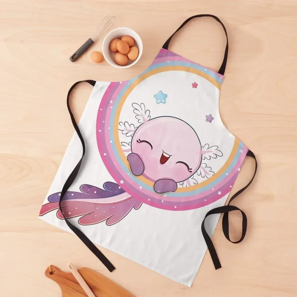 

Kawaii Axolotl Eating Ramen Noodles Anime Gift Girls Teens Apron chef costume Kitchen Things home women Kitchen Front Apron