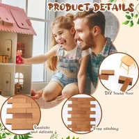 50pcs/lot Miniature Dollhouse Flooring Mini DIY Wooden Dollhouse Floor Boards Geometric Bamboo Furniture for Model Accessories 3