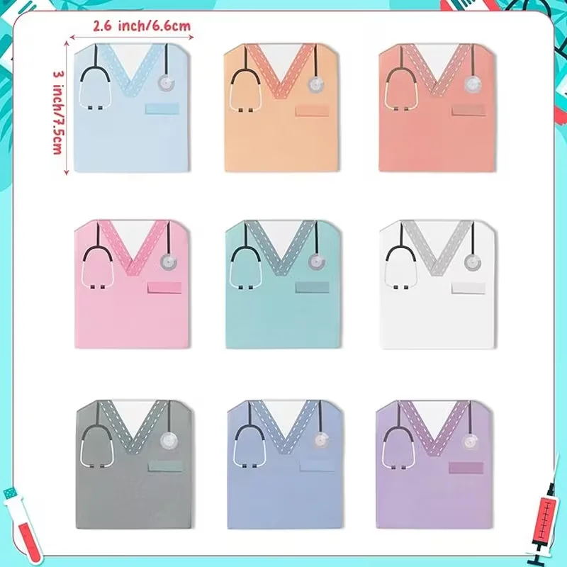 Fun Nurse Sticky Note Set 9/18 Pcs 180/360 Pages In Total Cute Student Memo Pad Hospital Office School For Nurses' Day Gifts