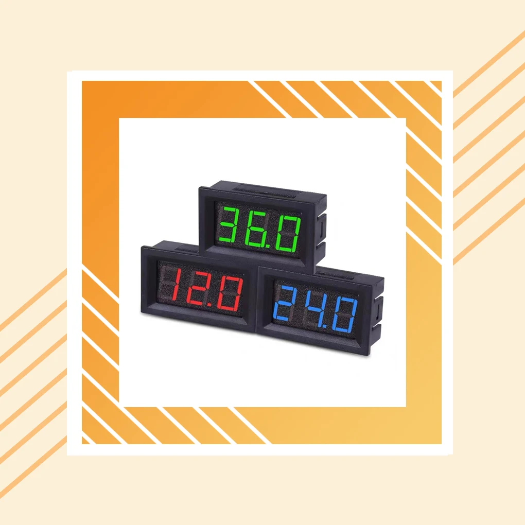 0-100V Battery Capacity Indicator Practical Power Level Tester Monitor Three-wire Voltage Meter Car LED Display Gauge Red