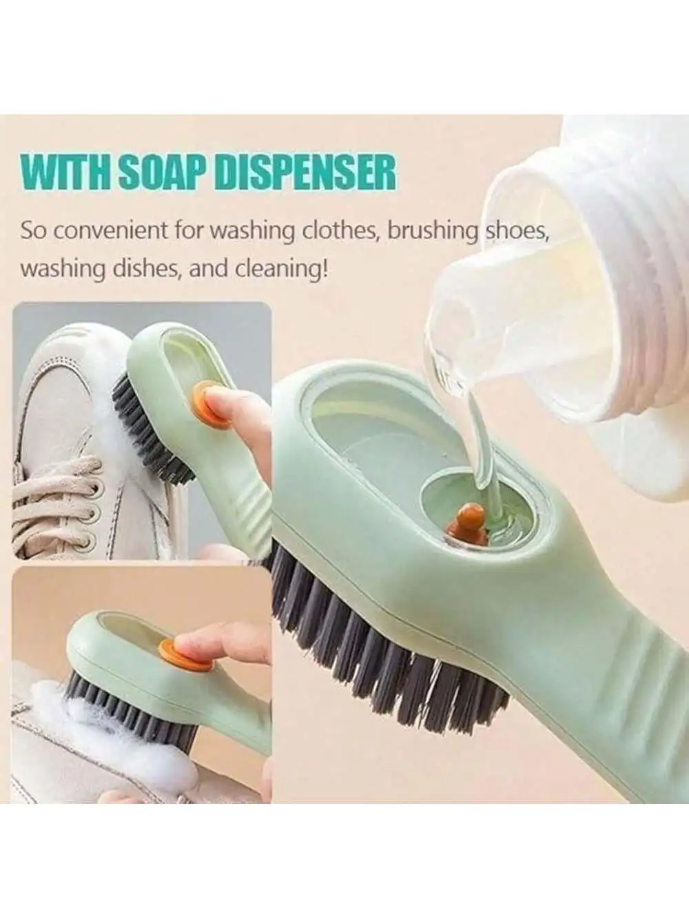 Easy Cleaning Multi-Function 1pc Shoe Brush with Plastic and