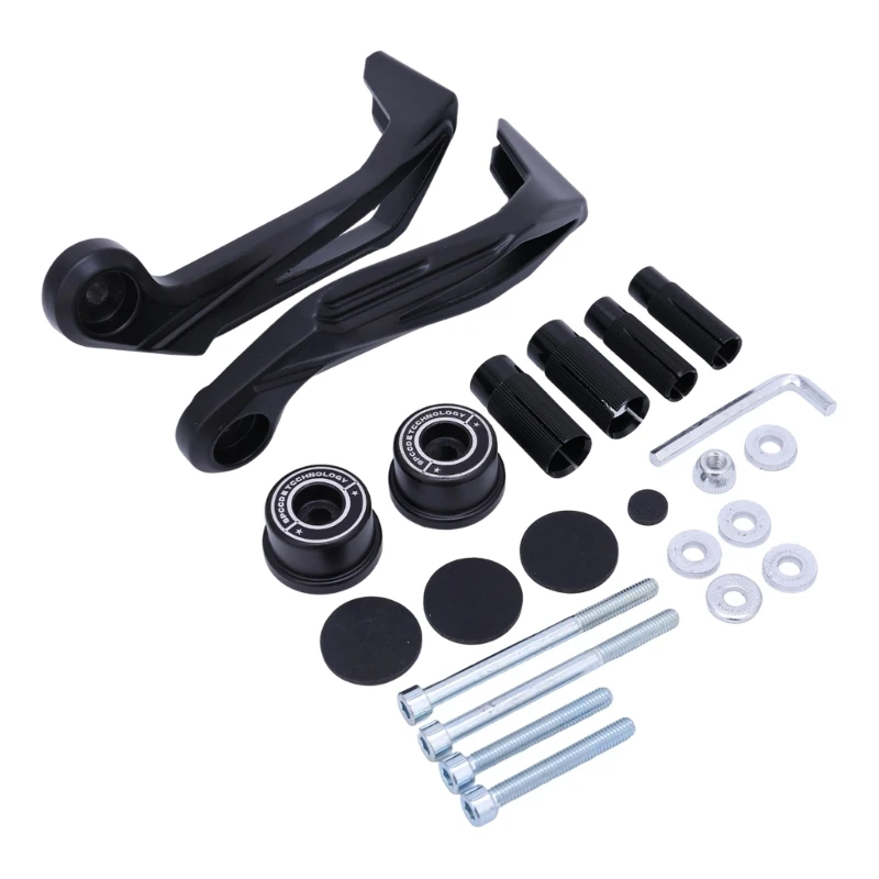 Motorcycle Handlebar Grip Guard Brake Clutch Lever Protectors Aluminum Frames with Bar-End Expansion Inserts Mounting Hardware