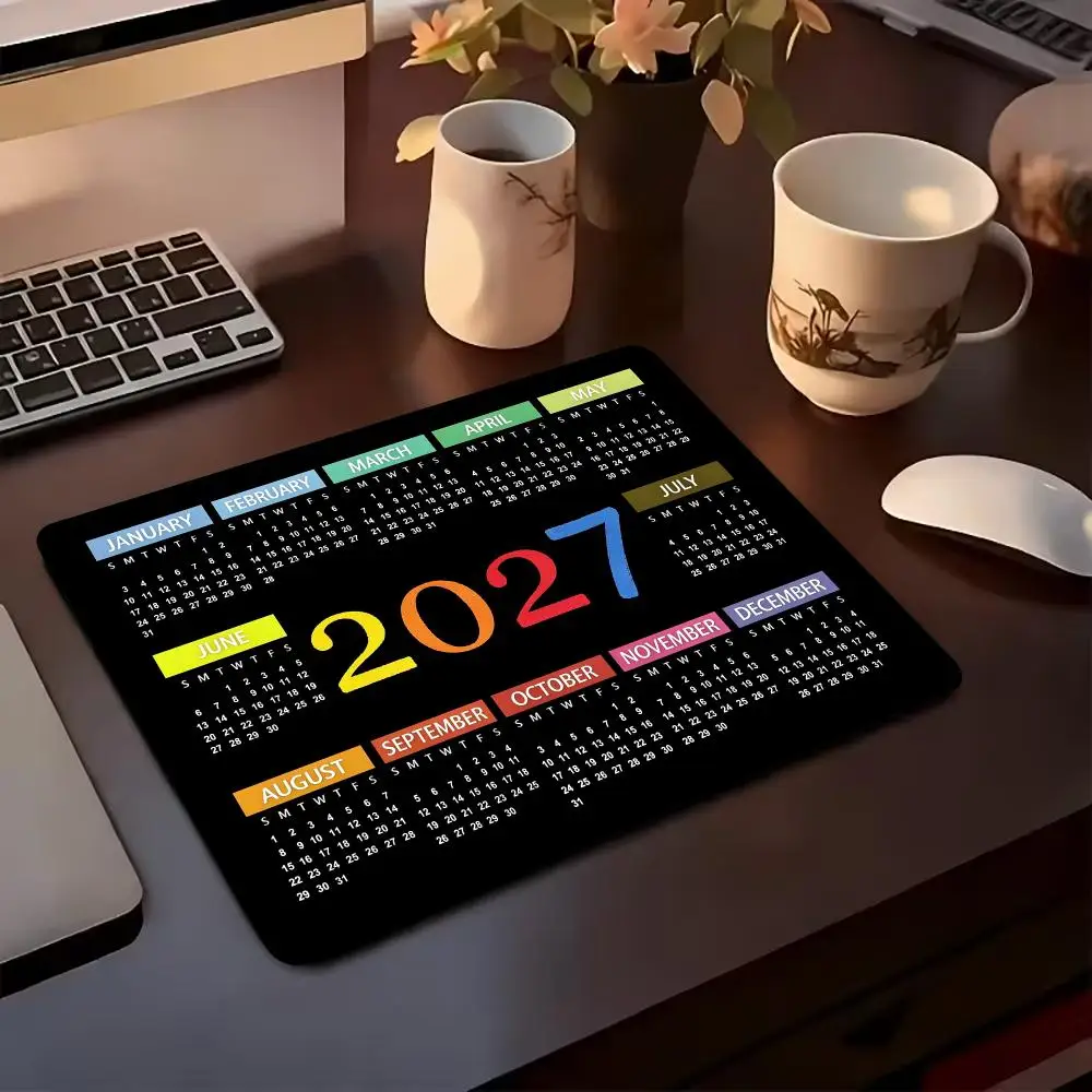 2027 Calendar Mouse Pad Small Rectangular MousePad Anti-slip Rubber Desk mat Computers & Laptops mats Office PC Accessories