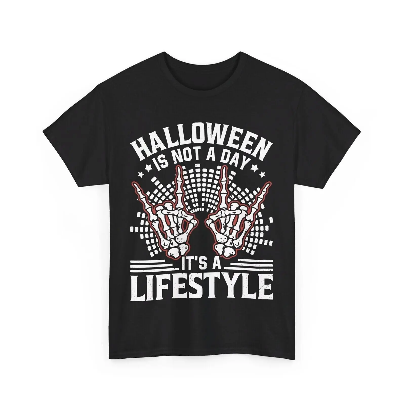 

Halloween Is A Lifestyle Skeleton Hands Disco Unisex Cotton T-Shirt