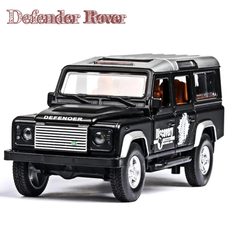 

1:32 Scale Wheels Orv Diecast Car 1990 Land Defender Rover Metal Model With Light Sound Pull Back Vehicle Alloy Toy For Gifts