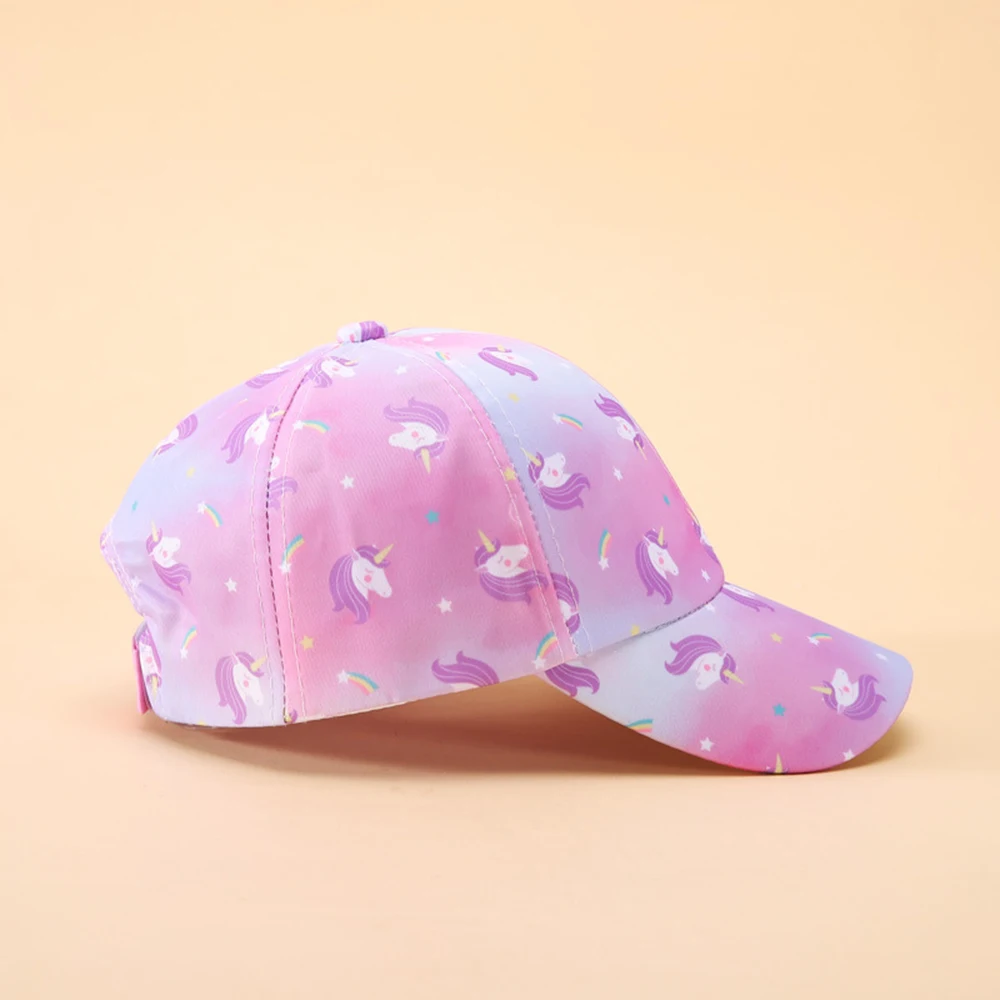 Love Printed Baseball Cap Girl\'s Unicorn Outdoor Travel Hats Colorful Sun Protection Sun Hat For Kids 3-10 Years