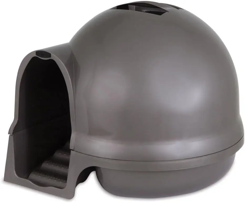 

Booda Clean Step Cat Litter Box Dome (Made in the USA with 95% Recycled Materials)- Brushed Nickel, Made in USA