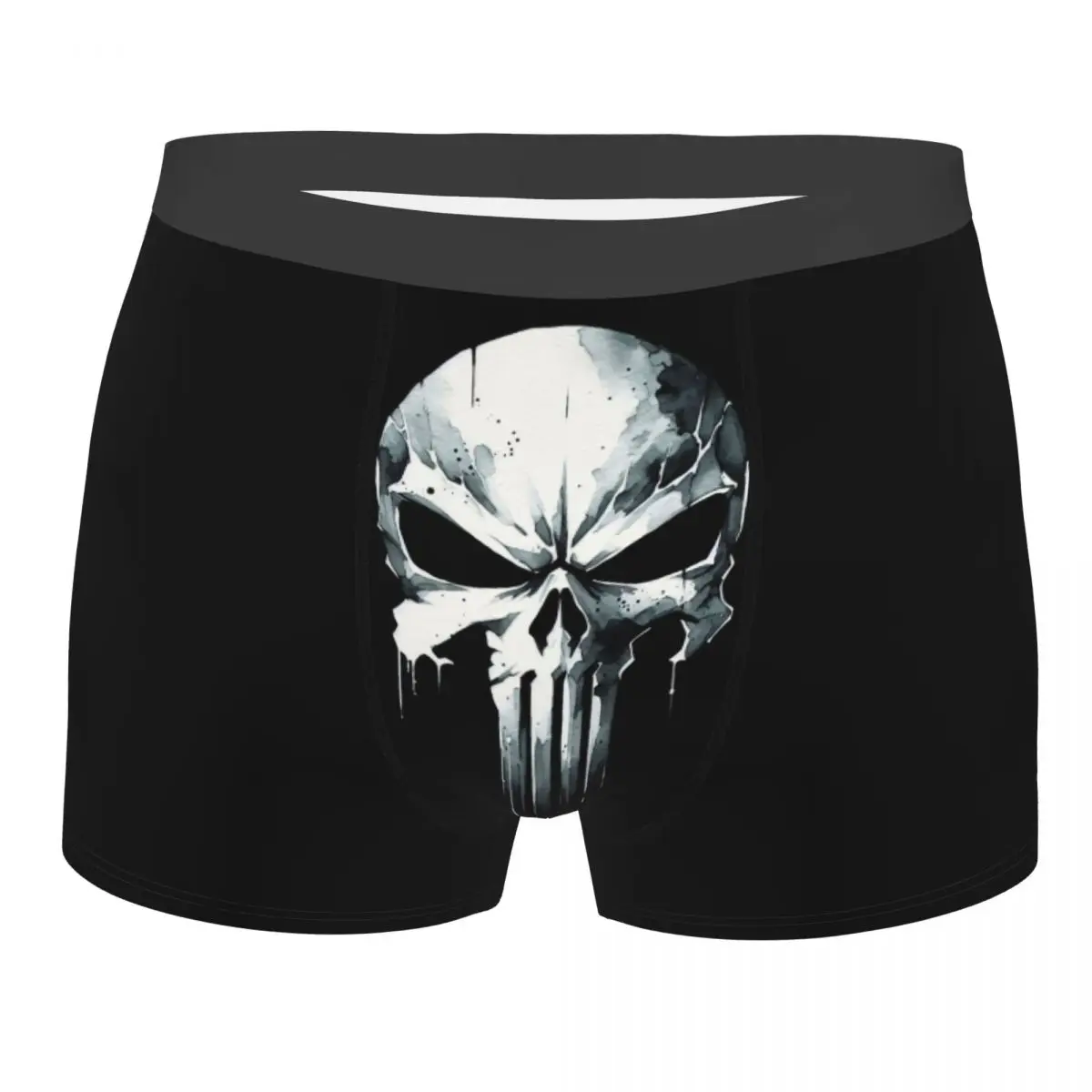 

Custom Vintage Skeleton Punishers Skull Underwear Men Stretch Boxer Briefs Shorts Panties Soft Underpants For Male