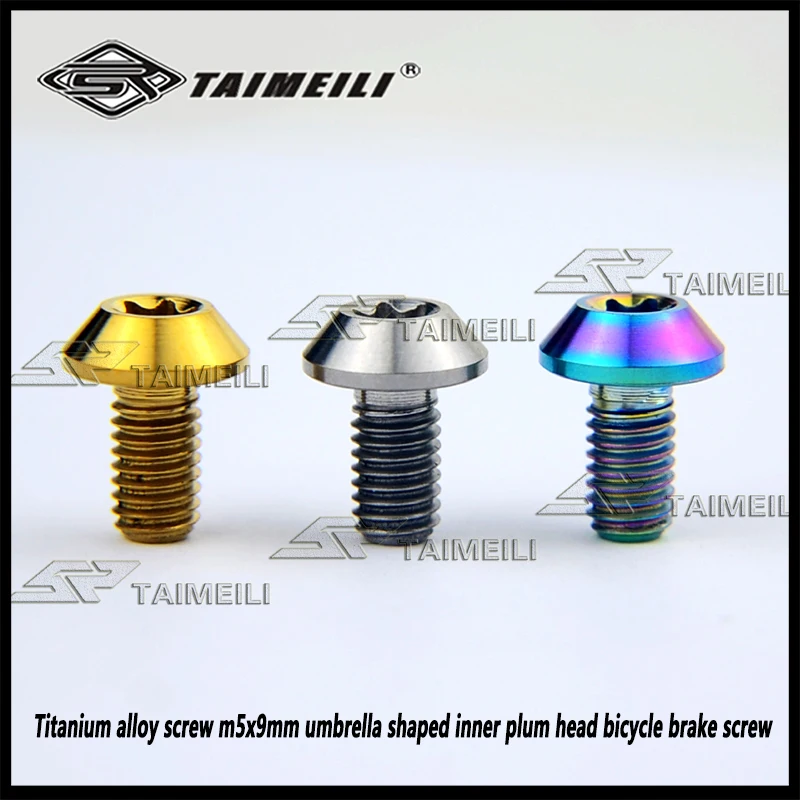 TAIMIELI  titanium alloy screw m5x9mm umbrella shaped inner plum head bicycle brake screw