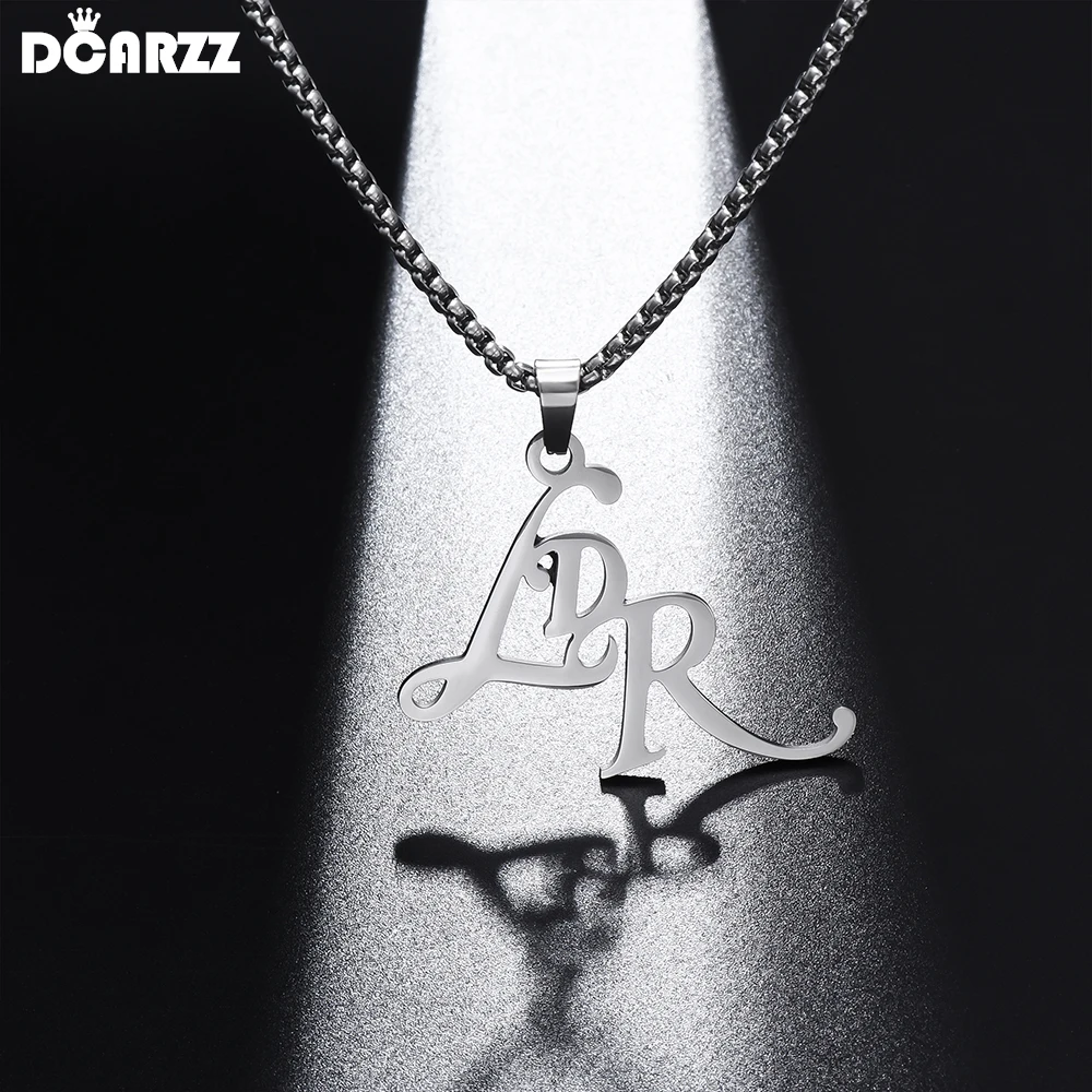 DCARZZ Stainless Steel LDR Pendant Necklace Singer Lana Del Rey Jewelry Simple Design Neck Chain for Woman Girls Music Fans