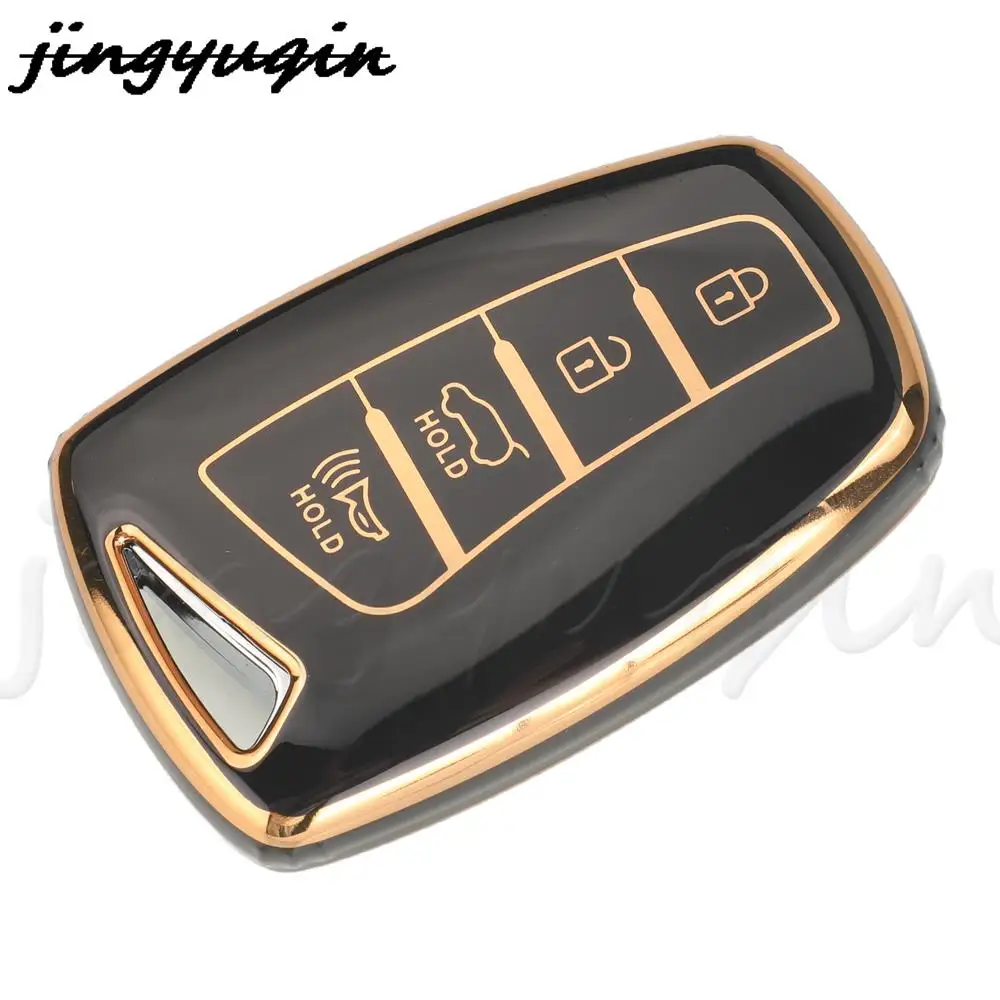 Jingyuqin For Hyundai Grandeur HG Sedan Genesis G80 Santa Fe 3DM Grand SantaFe 2018 IX45 EQUUS Azera TPU Key Shell Case Cover