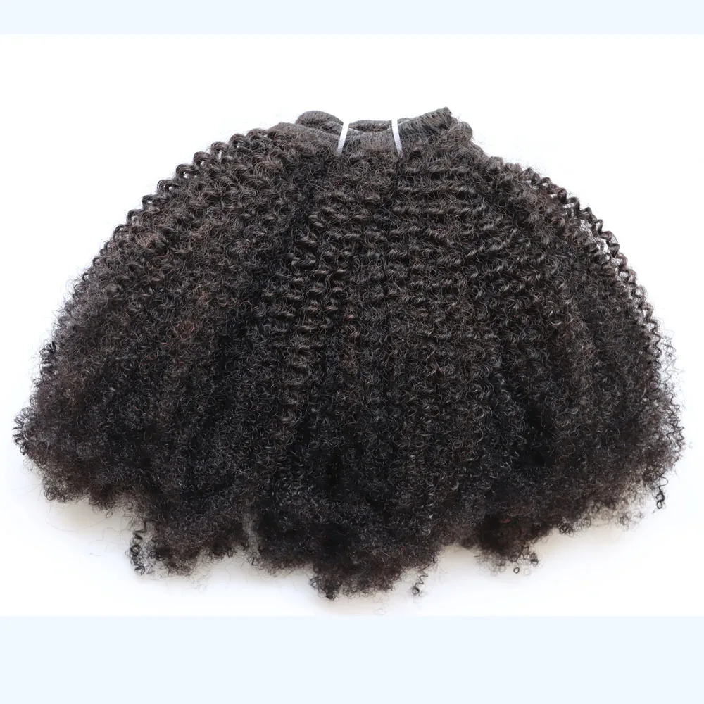 KPLYGDG Reale 4C Afro Crespo Riccio Estensioni Dei Capelli Umani Clip In Naturale Nero Vergine Remy Clip In Estensioni Veri Capelli Umani