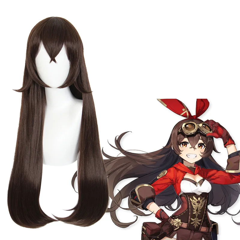

Xiu Dan Genshin Impact Amber Cosplay Wig, Brown Color, With Curled-up Sides, Style 455C