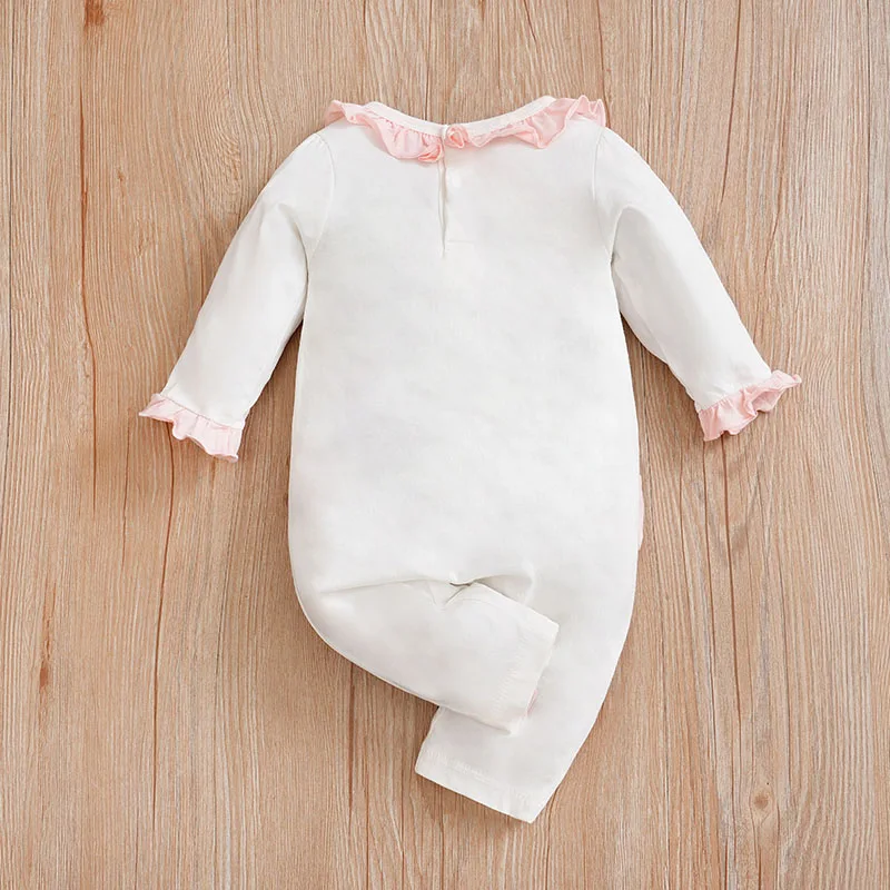 Spring And Autumn Boys And Girls Cute And Beautiful Lace Casual Cotton Comfortable Long Sleeve Baby Bodysuit