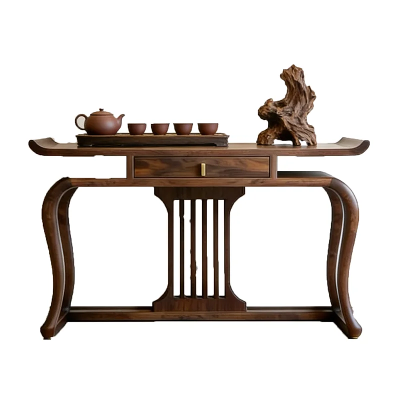 Vintage Storage Console Table Rattan Nordic Modern Luxury Console Table Aesthetic Mid Century Meuble Salon Living Room Furniture