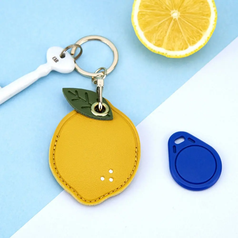 Useful For Airtag Cartoon Leather Access Control Card Cover Protective Sleeve Badge Card Holders With Keychain