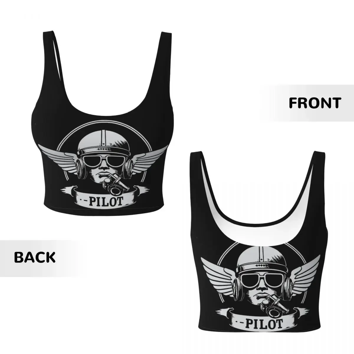 Custom Pilot Women Sports Vest Bras Gym Workout High Impact Yoga Crop Tank Top