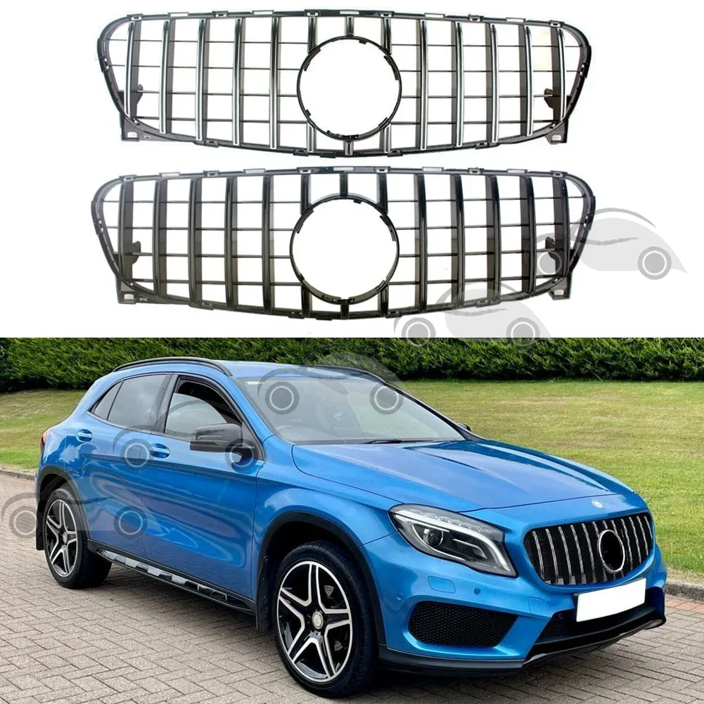 

Front Bumper Racing Grill Billet Grille Cover For Mercedes-Benz X156 GLA-Class GLA180 200 220 250 2014-2016 GT