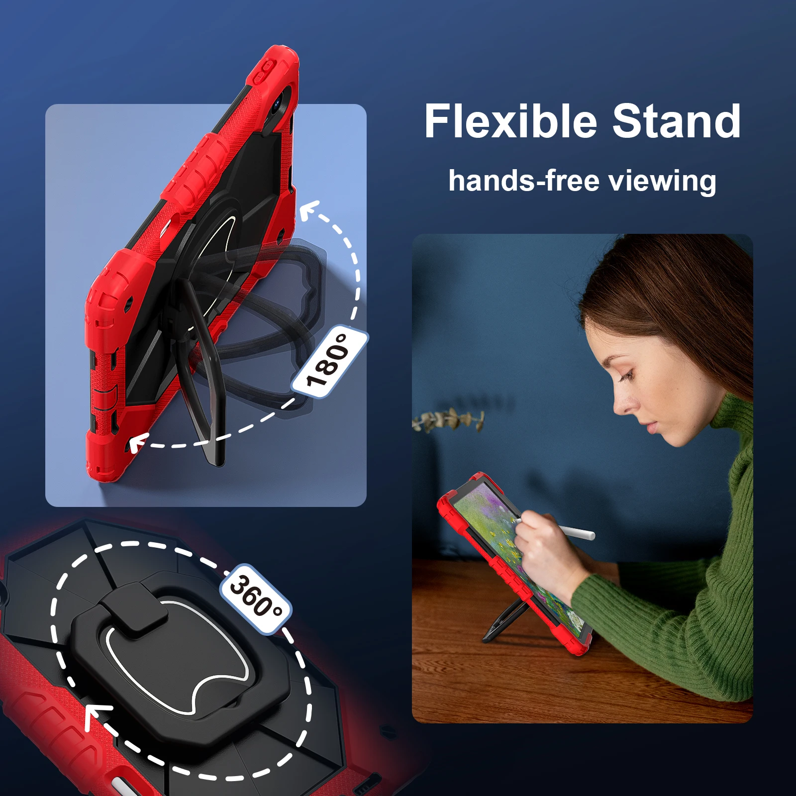 Rotating Handle Grip Stand Cover Universal For Huawei MatePad 11.5 S 2025 2024 Model SLG-W50 SLG-W10 TGR-W09 Hybrid Armor Case