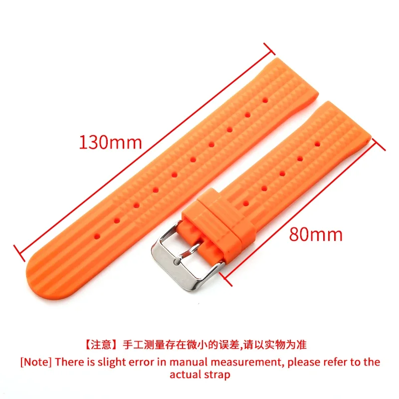 Universal Rubber Sweat-Proof Watch Strap for Casio Seiko Huawei Omega Tudor Lengthening 20 22mm Needle Buckle Watchband