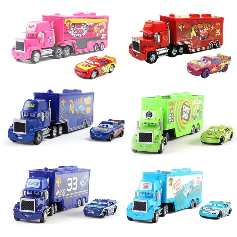 

Pixar Cars 3 2 Toy Disney Car 1 Lightning Mcqueen Mack Uncle Truck Francesco Rescue metal Collection Alloy model children gift