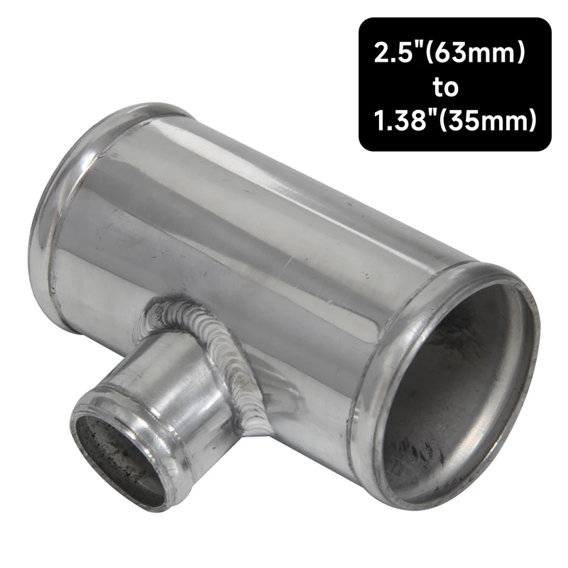 2.5'' 63mm Blow Off Valve Adapter Aluminum T-Pipe Shape Tube for 35mm ID BOV